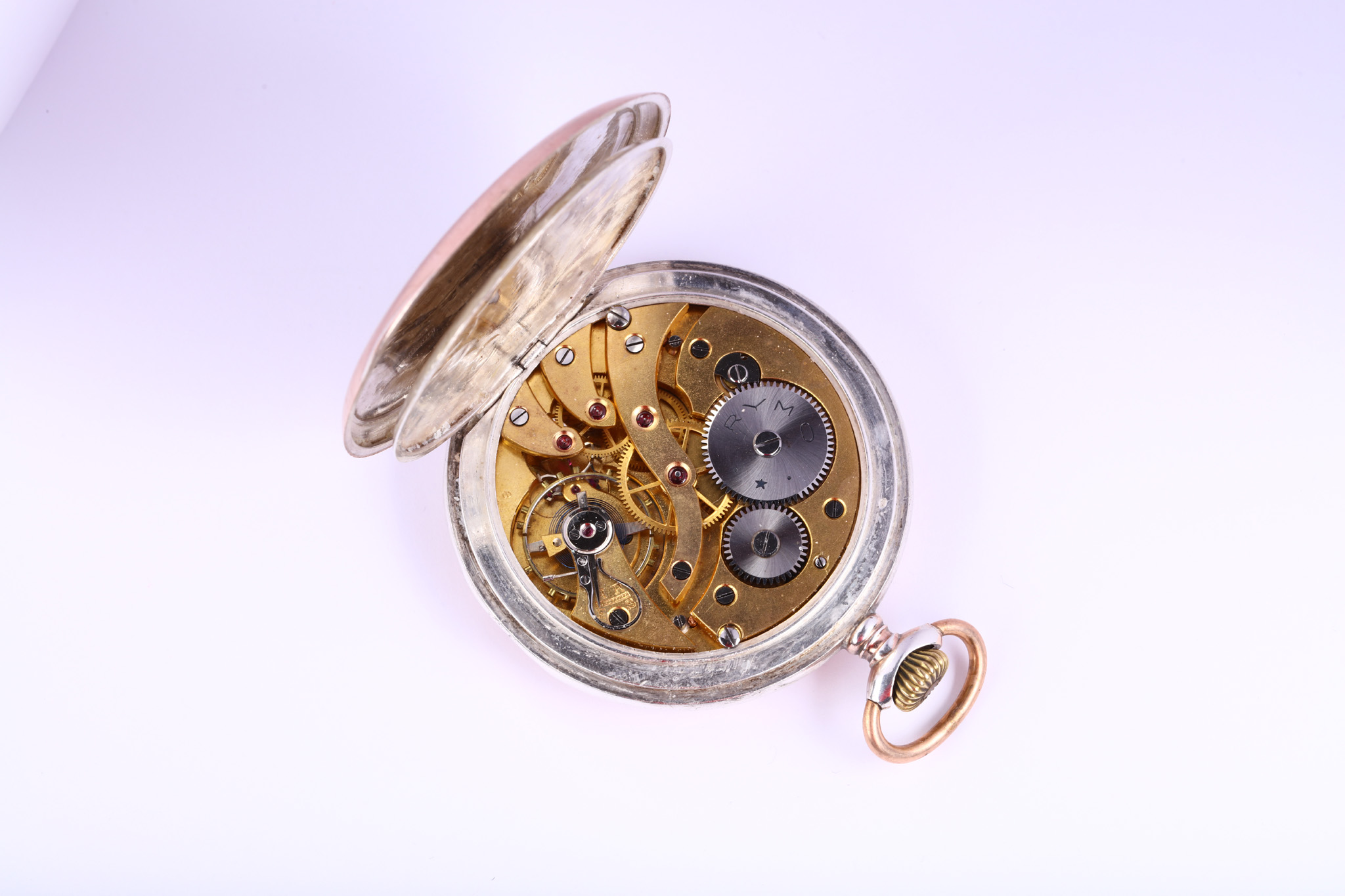 Rymo. An .800 silver open face pocket watch. Model: Rymo / Elge. Movement: Signed, lever escapement, - Image 4 of 4