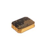 An early to mid-18th century tortoiseshell pique and gilt metal snuff box, French circa 1740 Of