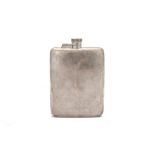 A George VI antique sterling silver hipflask, Birmingham 1939, by Mappin & Webb, with import stamp