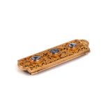 A 19th century gold buckle, probably English circa 1840 of rectangular form with domed ends, with