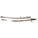 A reproduction 1822 pattern French Light Cavalry Trooper's sword, with a leather and brass wire