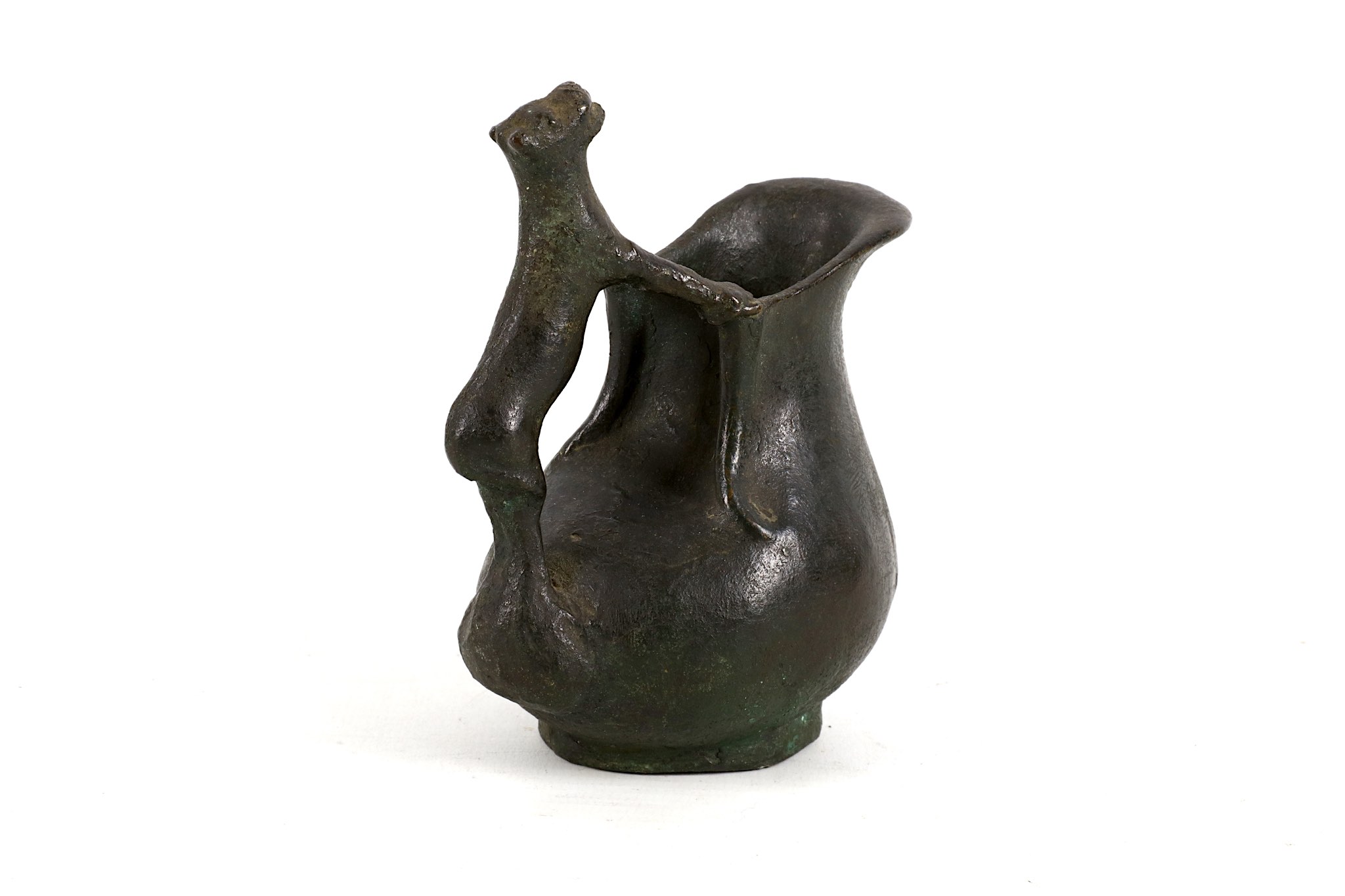 A Byzantine-style bronze vessel, of Renaissance production or later, the bulbous body sits on a - Image 2 of 3