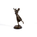 Paul Philippe (French, 1870-1930), an Art Deco bronze figure of a dancing girl, signed P.