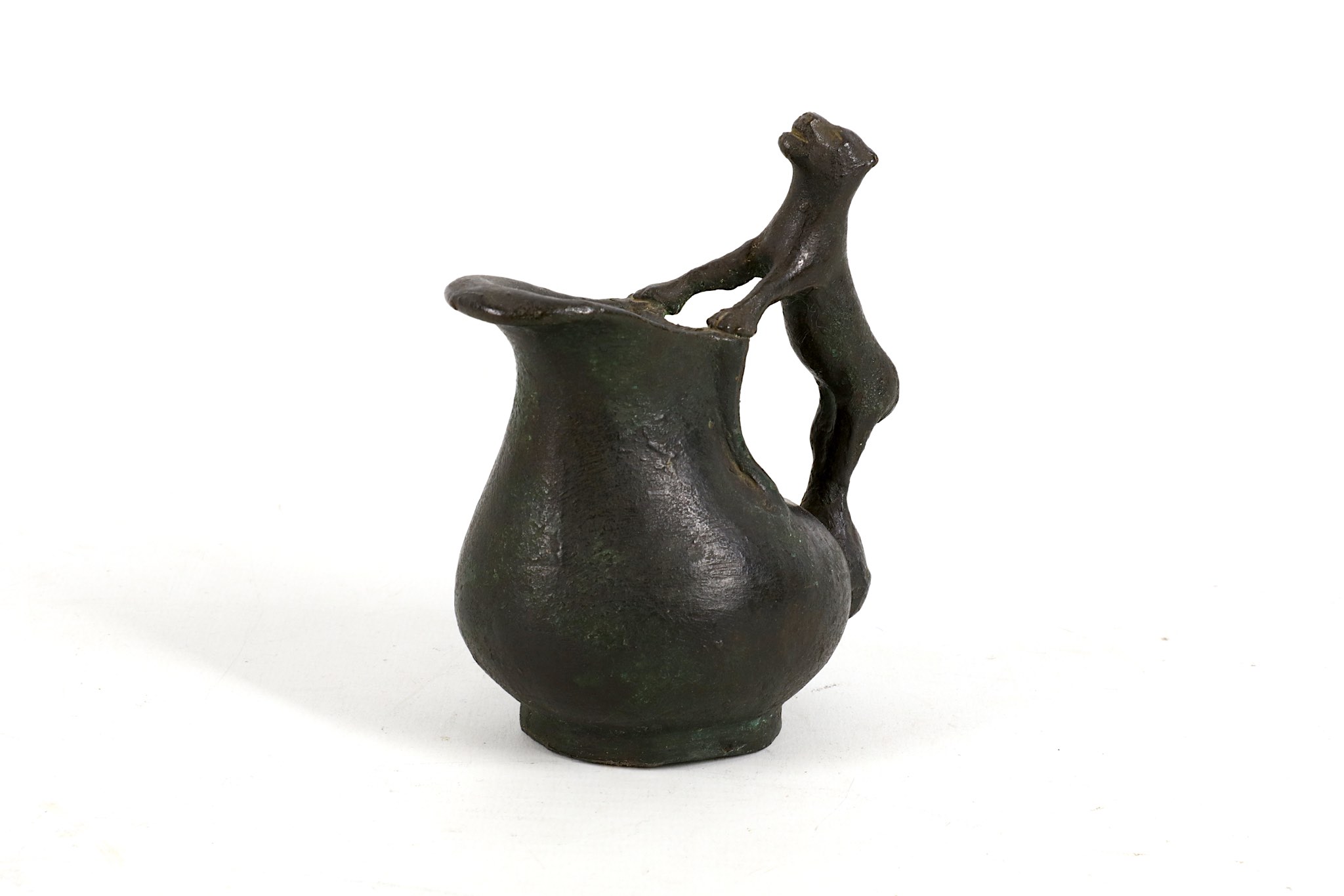 A Byzantine-style bronze vessel, of Renaissance production or later, the bulbous body sits on a