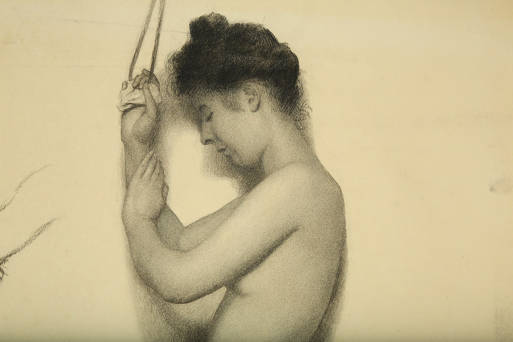 ESTELLA LOUISA MICHAELA CANZIANI (ENGLISH 1887-1964) ARR Standing Beauty Charcoal on buff paper 76 x - Image 3 of 5