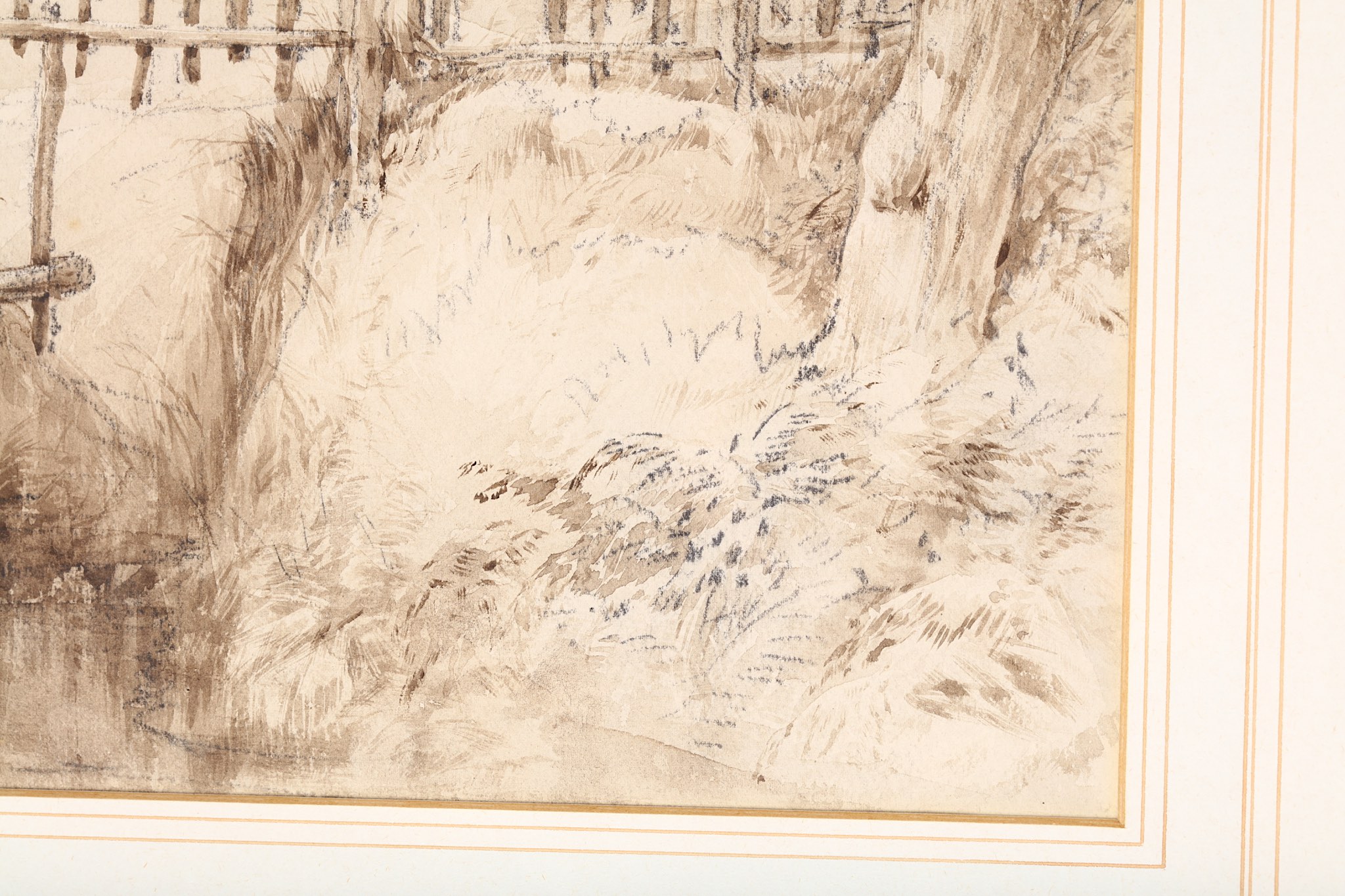JOHN MIDDLETON (BRITISH 1827-1856) At Gunton Park Monogrammed lower left Sepia wash with pencil 33 x - Image 7 of 9