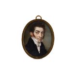 THOMAS RICHMOND (BRITISH 1802-1874) Portrait miniature of Samuel Payne (1782-1867), with curling