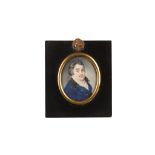 ENGLISH SCHOOL (18TH CENTURY) Portrait miniature of a Gentleman in a blue coat with black collar,