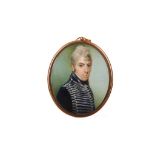 JOHN THOMAS BARBER BEAUMONT (BRITISH 1774-1841) Portrait miniature of an Officer of the Hussars