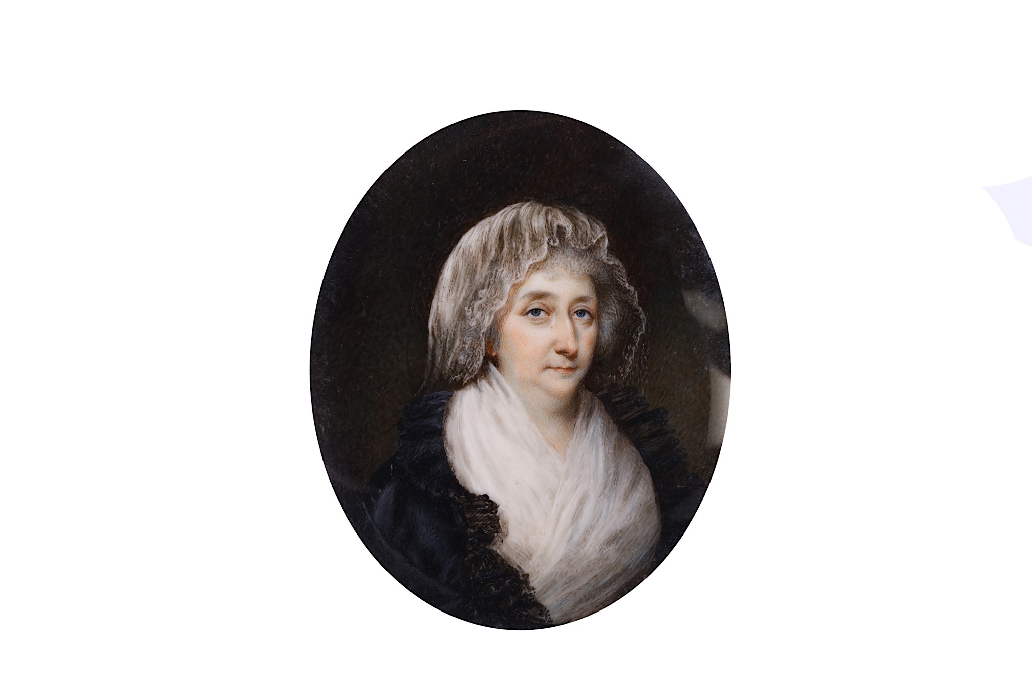 IRISH SCHOOL (c.1790) Portrait of a lady of the Bellingham family, Ireland. She is facing right, - Image 2 of 5