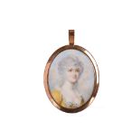 ATTRIBUTED TO ARCHIBALD SKIRVING (BRITISH 1749-1819) Portrait miniature of a Lady wearing a yellow