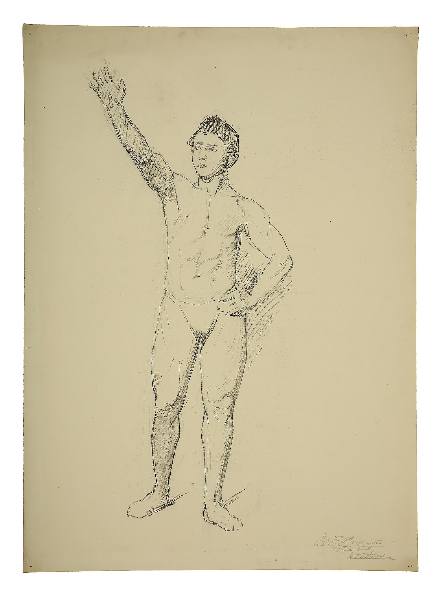 ESTELLA LOUISA MICHAELA CANZIANI (ENGLISH 1887-1964) ARR Standing Male Nude Signed lower right - Image 6 of 10