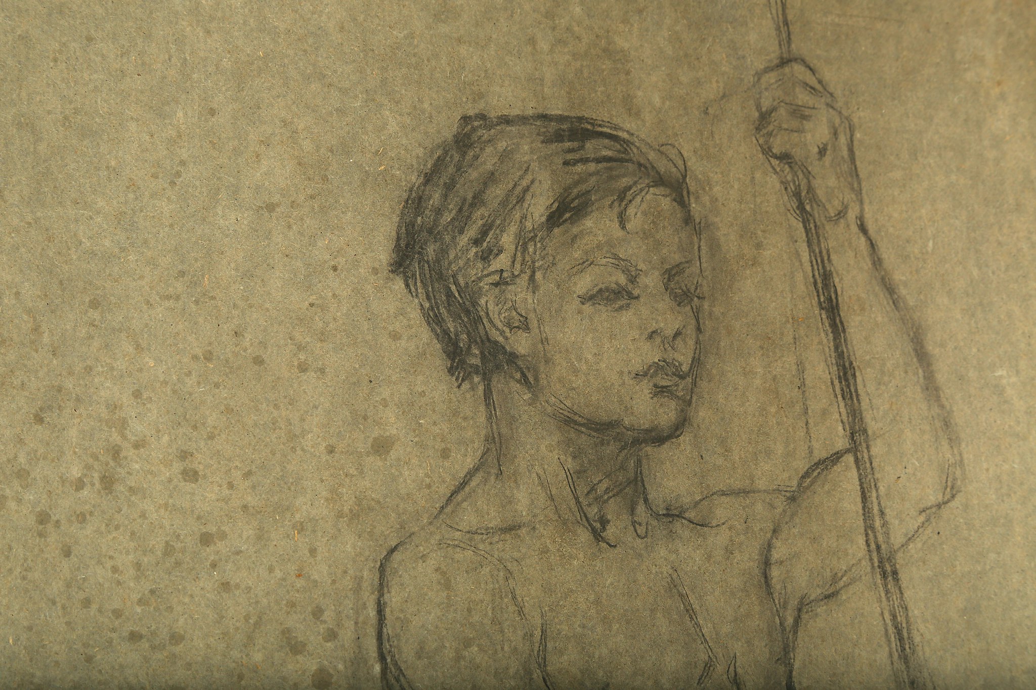 ESTELLA LOUISA MICHAELA CANZIANI (ENGLISH 1887-1964) ARR Study of Two Young Boys holding Staffs - Image 5 of 5