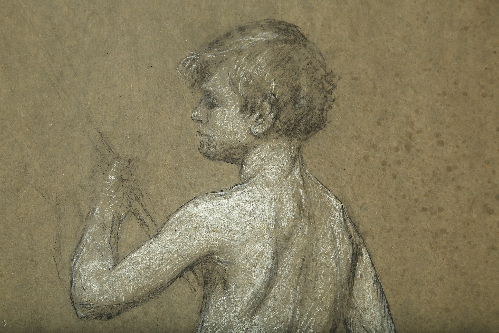 ESTELLA LOUISA MICHAELA CANZIANI (ENGLISH 1887-1964) ARR Study of Two Young Boys holding Staffs - Image 3 of 5