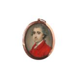 RICHARD CROSSE (BRITISH 1742-1810) Portrait miniature of a Gentleman, wearing a red coat, circa 1770