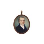 THOMAS RICHMOND (BRITISH 1771-1837) Portrait miniature of a Gentleman wearing blue coat, white