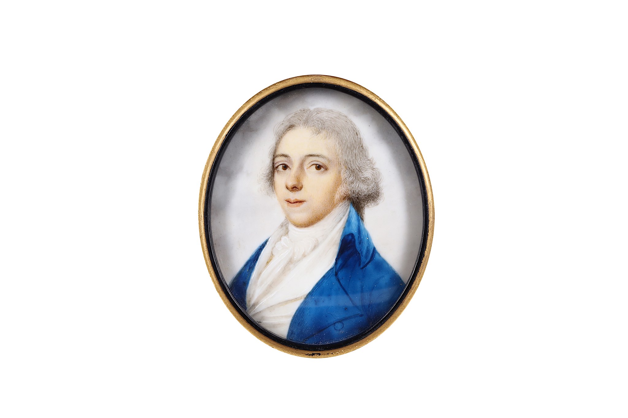 ATTRIBUTED TO THOMAS PEAT (BRITISH 1791-1831) Portrait miniature of a gentleman, in blue coat, white - Image 2 of 7