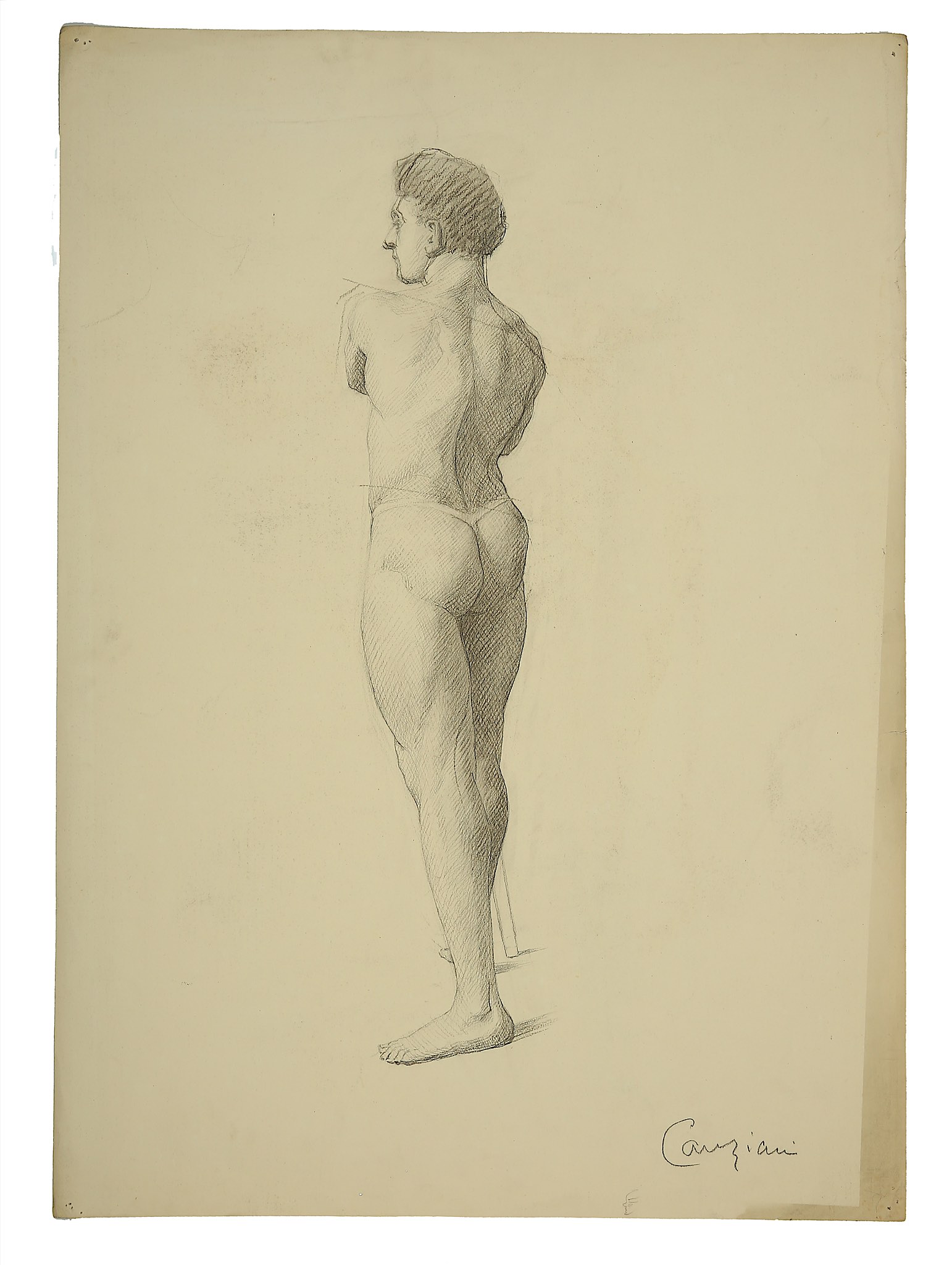 ESTELLA LOUISA MICHAELA CANZIANI (ENGLISH 1887-1964) ARR Standing Male Nude Signed lower right - Image 8 of 10