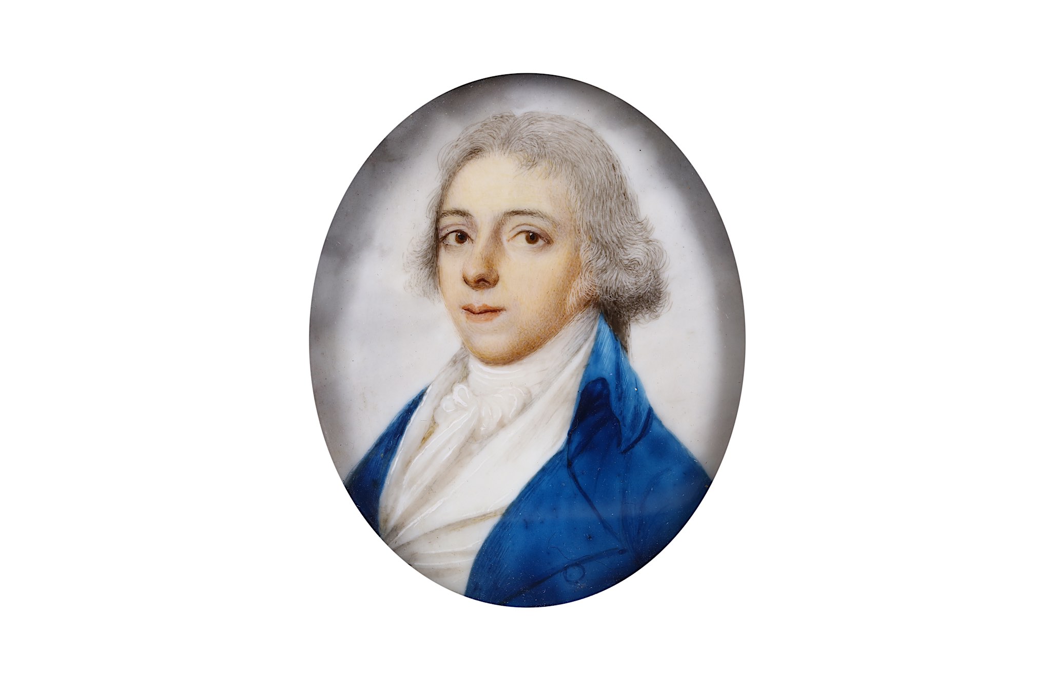ATTRIBUTED TO THOMAS PEAT (BRITISH 1791-1831) Portrait miniature of a gentleman, in blue coat, white - Image 3 of 7