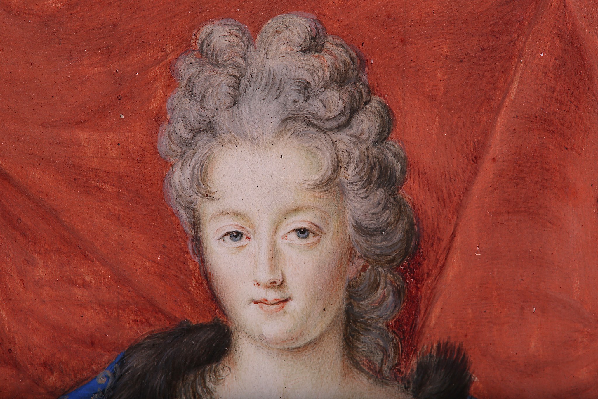 FRENCH SCHOOL (c.1695) Portrait miniature of Anne Marie de Bourbon, Princess de Conti seated, - Image 4 of 5