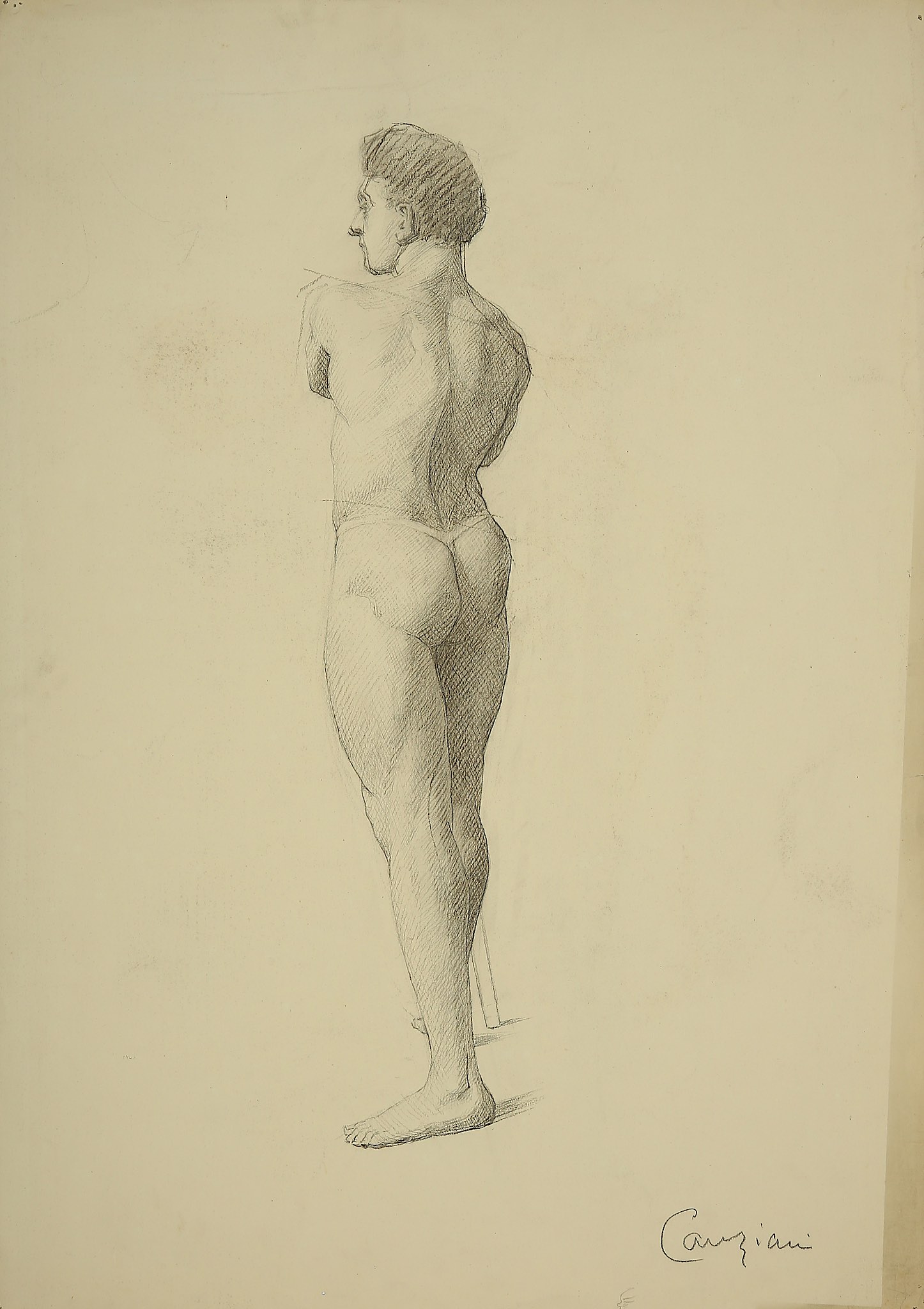 ESTELLA LOUISA MICHAELA CANZIANI (ENGLISH 1887-1964) ARR Standing Male Nude Signed lower right - Image 7 of 10