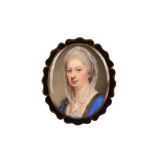 JEREMIAH MEYER R.A. (BRITISH 1735-1789) Portrait miniature of a Lady, circa 1770, wearing a blue