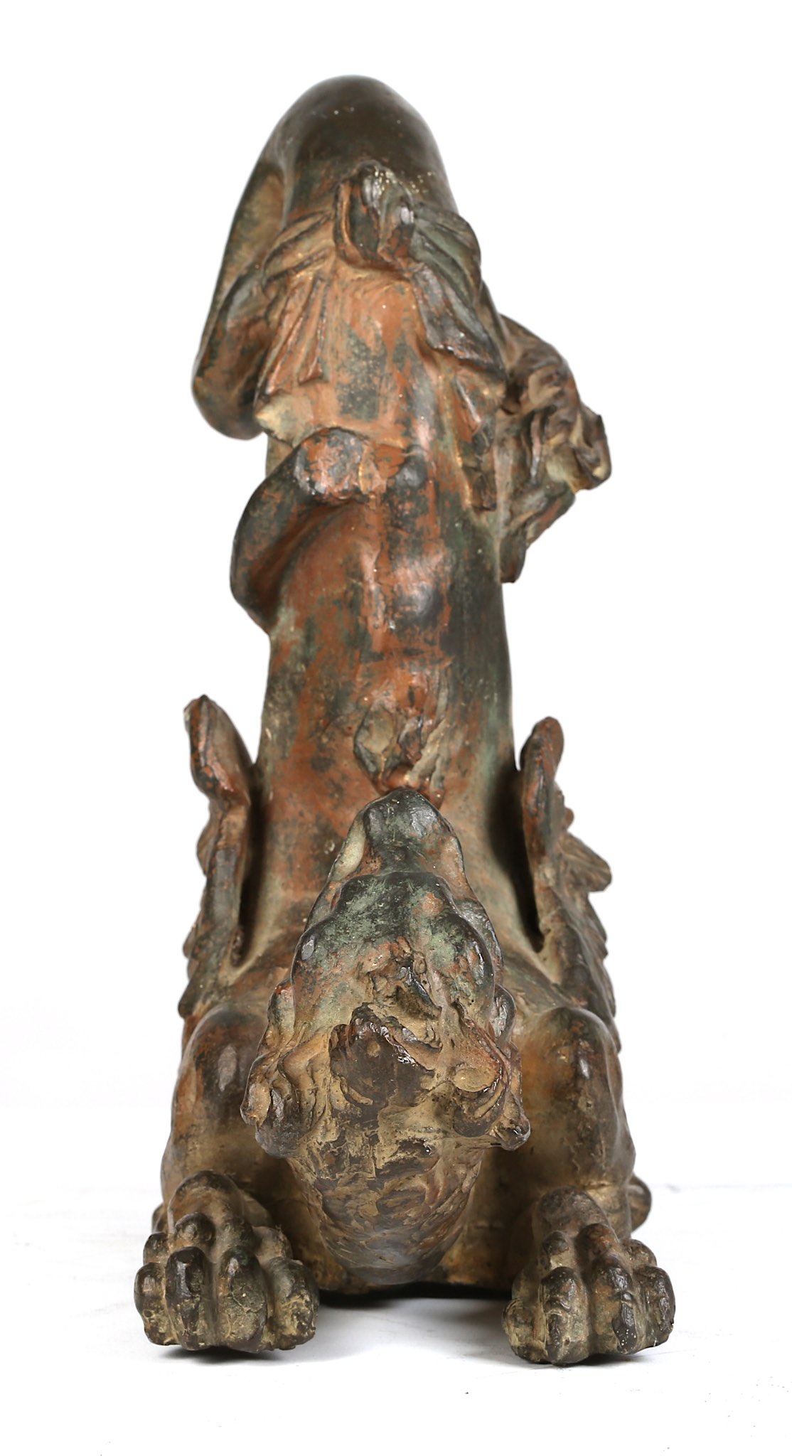 A 16TH CENTURY ITALIAN RENAISSANCE BRONZE DRAGON FROM A TABLE FOUNTAIN the female dragon with - Image 2 of 4