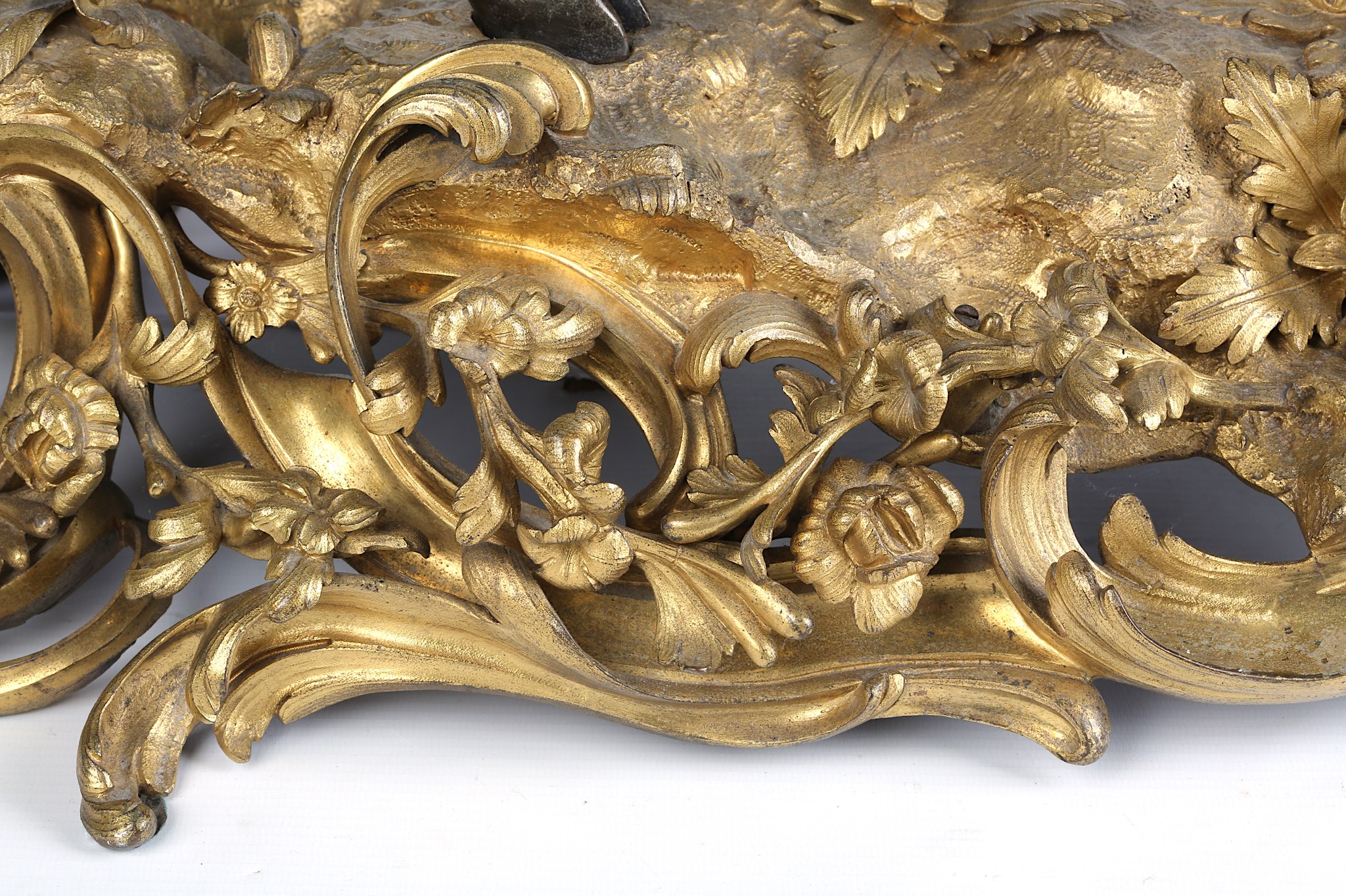AMENDED: A LARGE AND IMPRESSIVE MID 19TH CENTURY LOUIS XV STYLE GILT AND PATINATED BRONZE MANTEL - Image 7 of 11