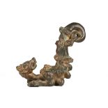 A 16TH CENTURY ITALIAN RENAISSANCE BRONZE DRAGON FROM A TABLE FOUNTAIN the female dragon with