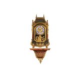 A 19TH CENTURY FRENCH TORTOISESHELL, GILT BRONZE AND CUT BRASS 'BOULLE' STYLE BRACKET CLOCK WITH