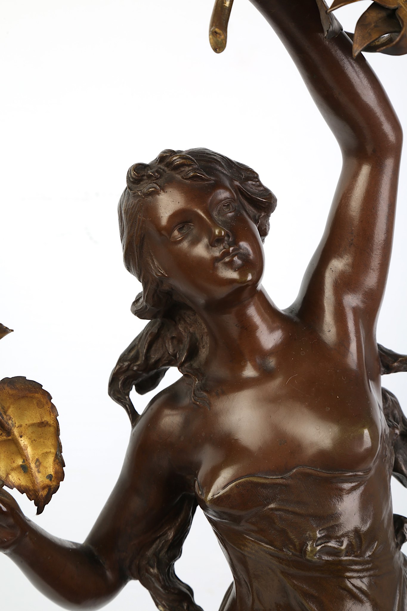 EDOUARD DROUOT (FRENCH, 1859-1945): A BRONZE FIGURE OF A SEMI-CLAD MAIDEN FITTED AS A LAMP BASE - Image 7 of 11