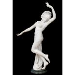 ORAZIO ANDREONI (ITALIAN, FL. LATE 19TH CENTURY): A LIFE SIZE CARRARA MARBLE FIGURE OF DANCING