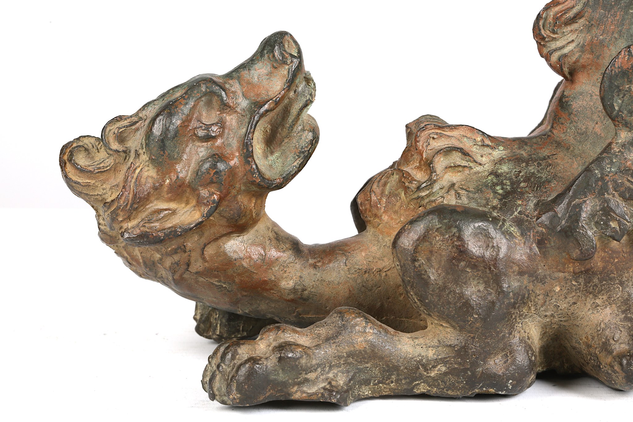 A 16TH CENTURY ITALIAN RENAISSANCE BRONZE DRAGON FROM A TABLE FOUNTAIN the female dragon with - Image 3 of 4