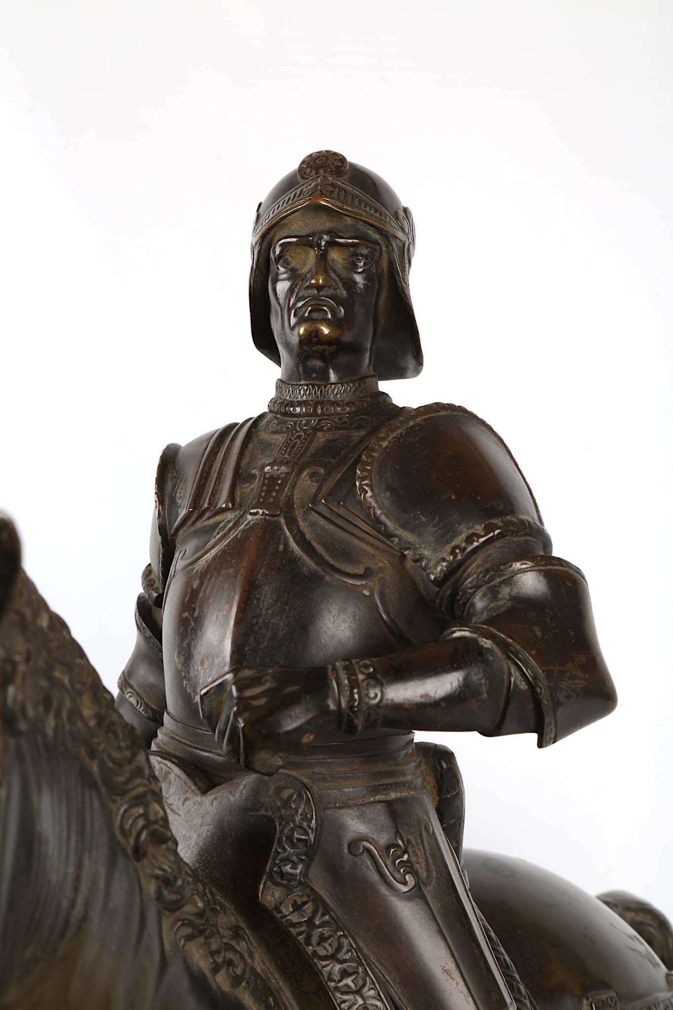 AFTER ANDREA DEL VERROCCHIO (ITALIAN, 1435-1488): A LARGE 19TH CENTURY BRONZE REDUCTION OF THE - Image 8 of 11