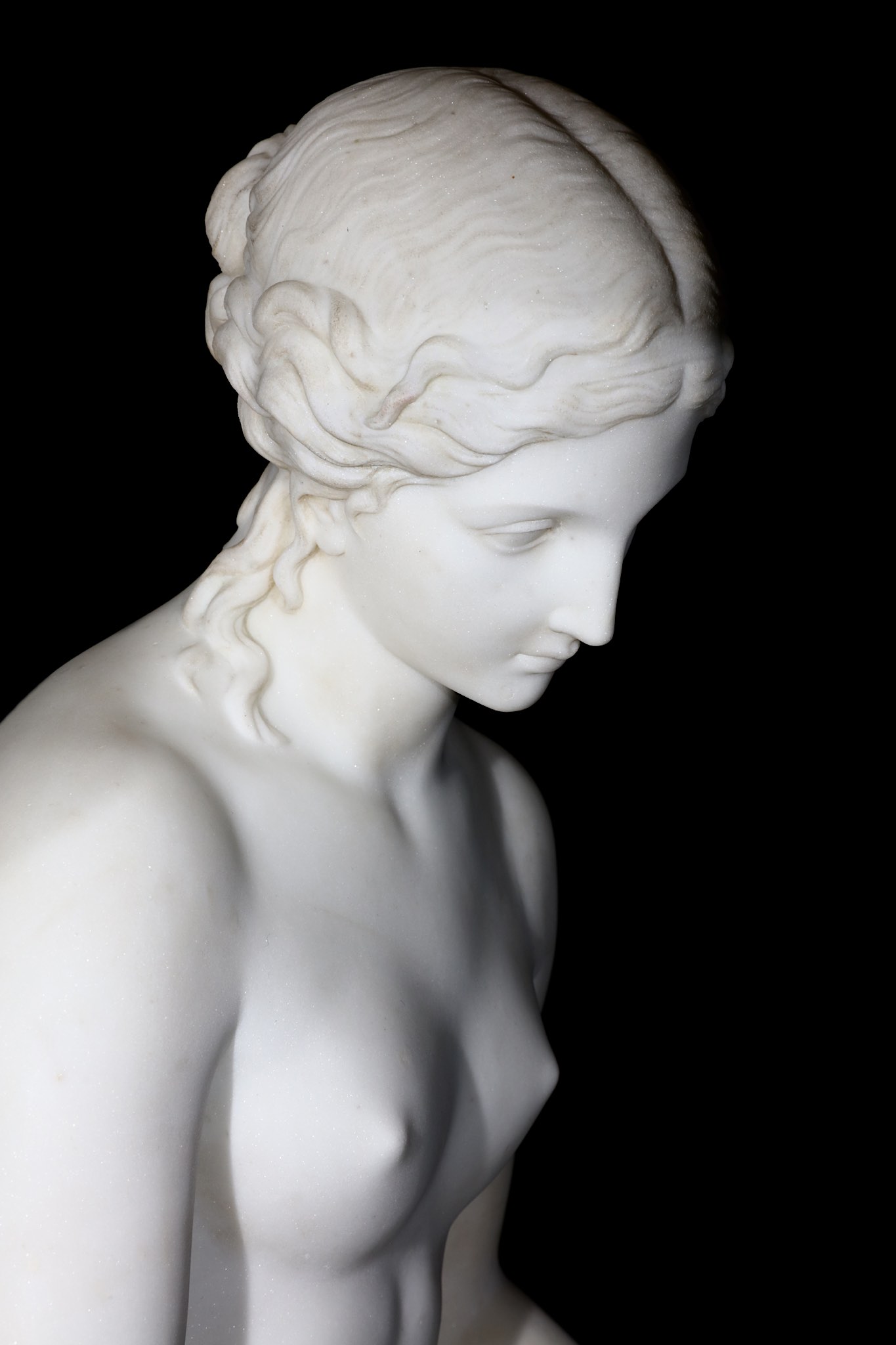 HOLME-CARDWELL (BRITISH, 1813-1895): A LARGE MARBLE FIGURE OF DIANA ABOUT TO BATHE the nude figure - Image 4 of 7