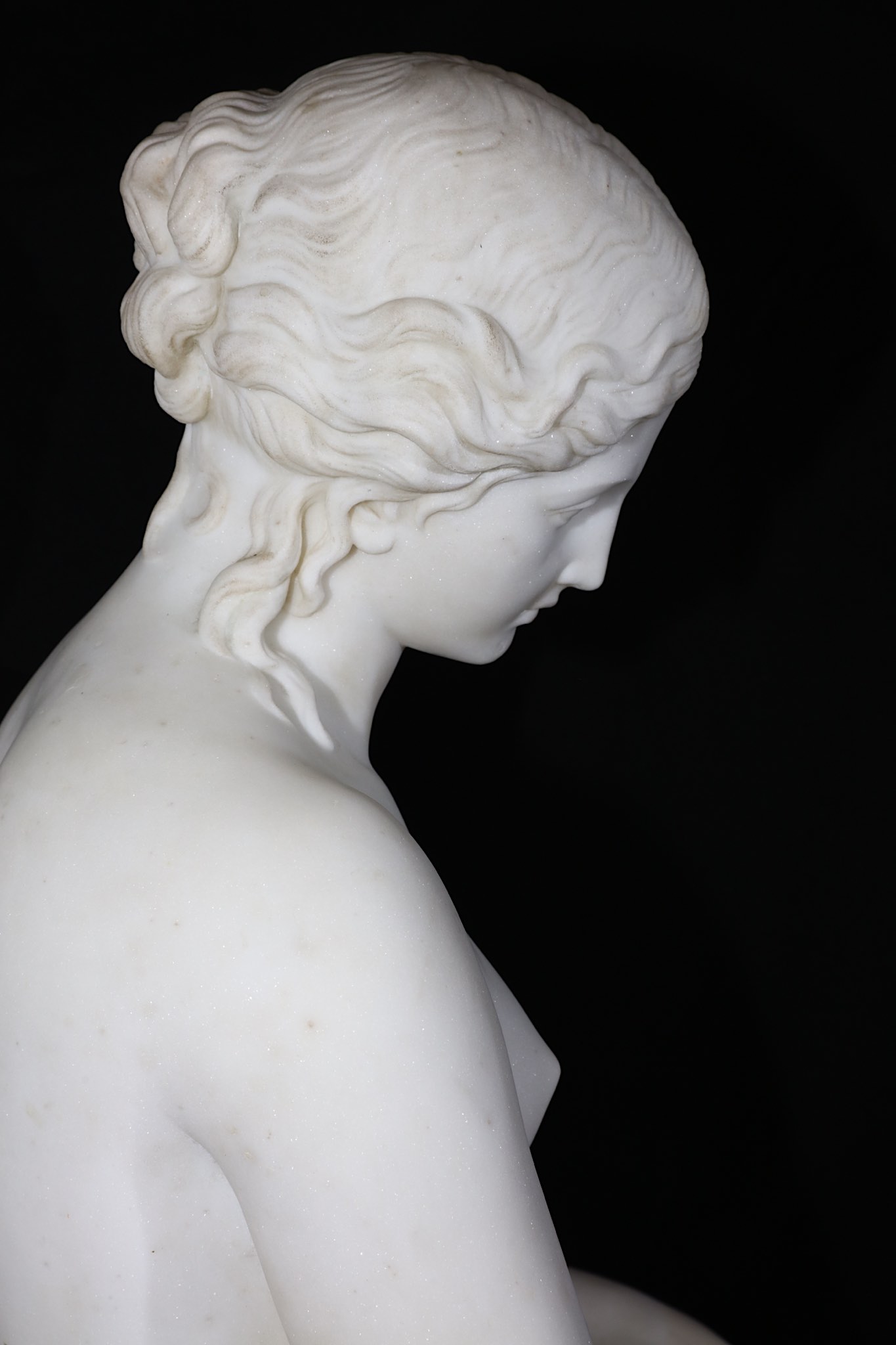 HOLME-CARDWELL (BRITISH, 1813-1895): A LARGE MARBLE FIGURE OF DIANA ABOUT TO BATHE the nude figure - Image 5 of 7