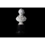JAMES MITCHELL (BRITISH, FL. 1850-80): A MARBLE BUST OF A YOUNG GENTLEMAN wearing a shirt with