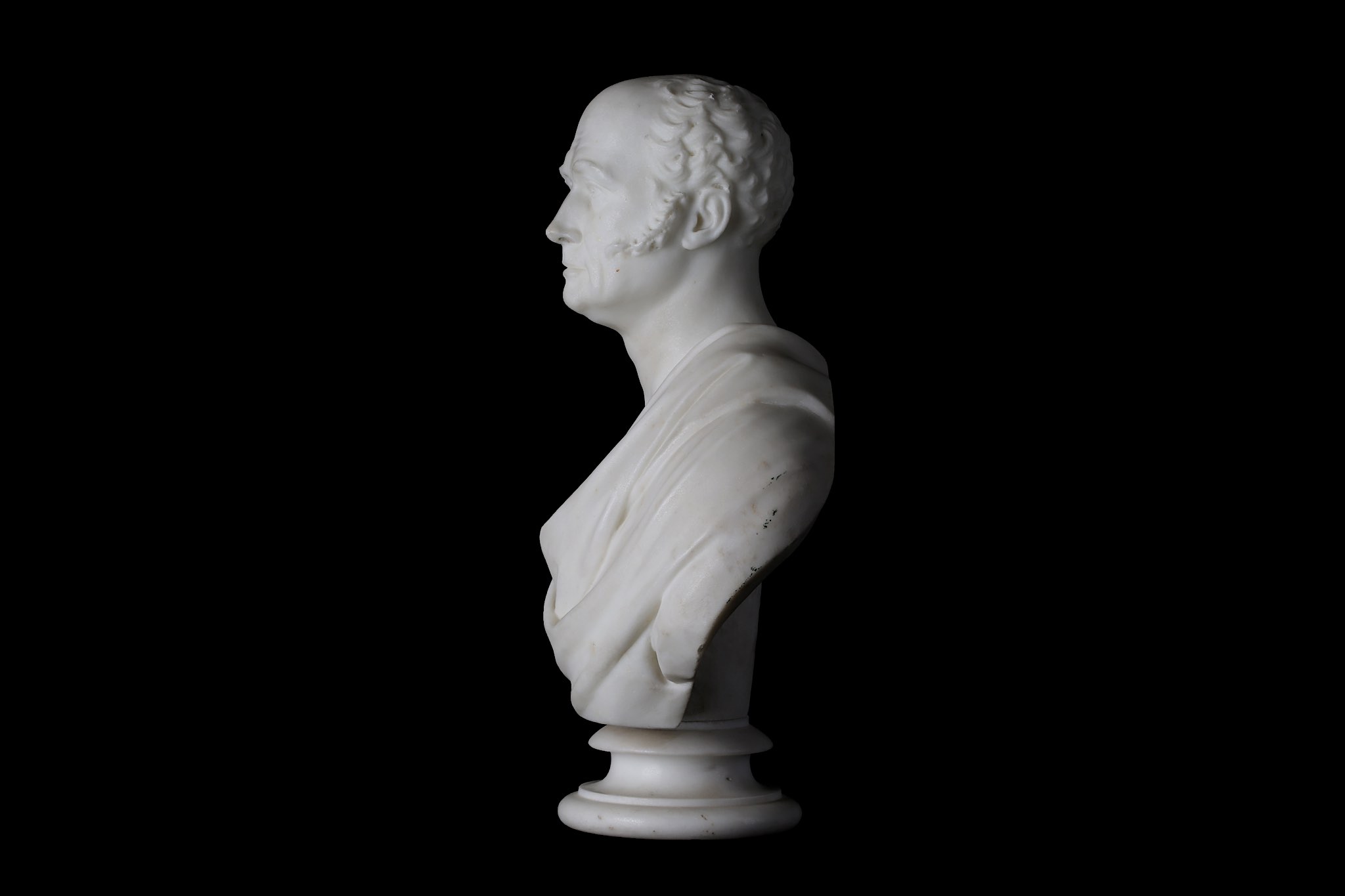 JOHN FRANCIS (BRITISH, 1780-1861): A MARBLE BUST OF HENRY JOHN TEMPLE, 3RD VISCOUNT PALMERSTON ( - Image 3 of 7