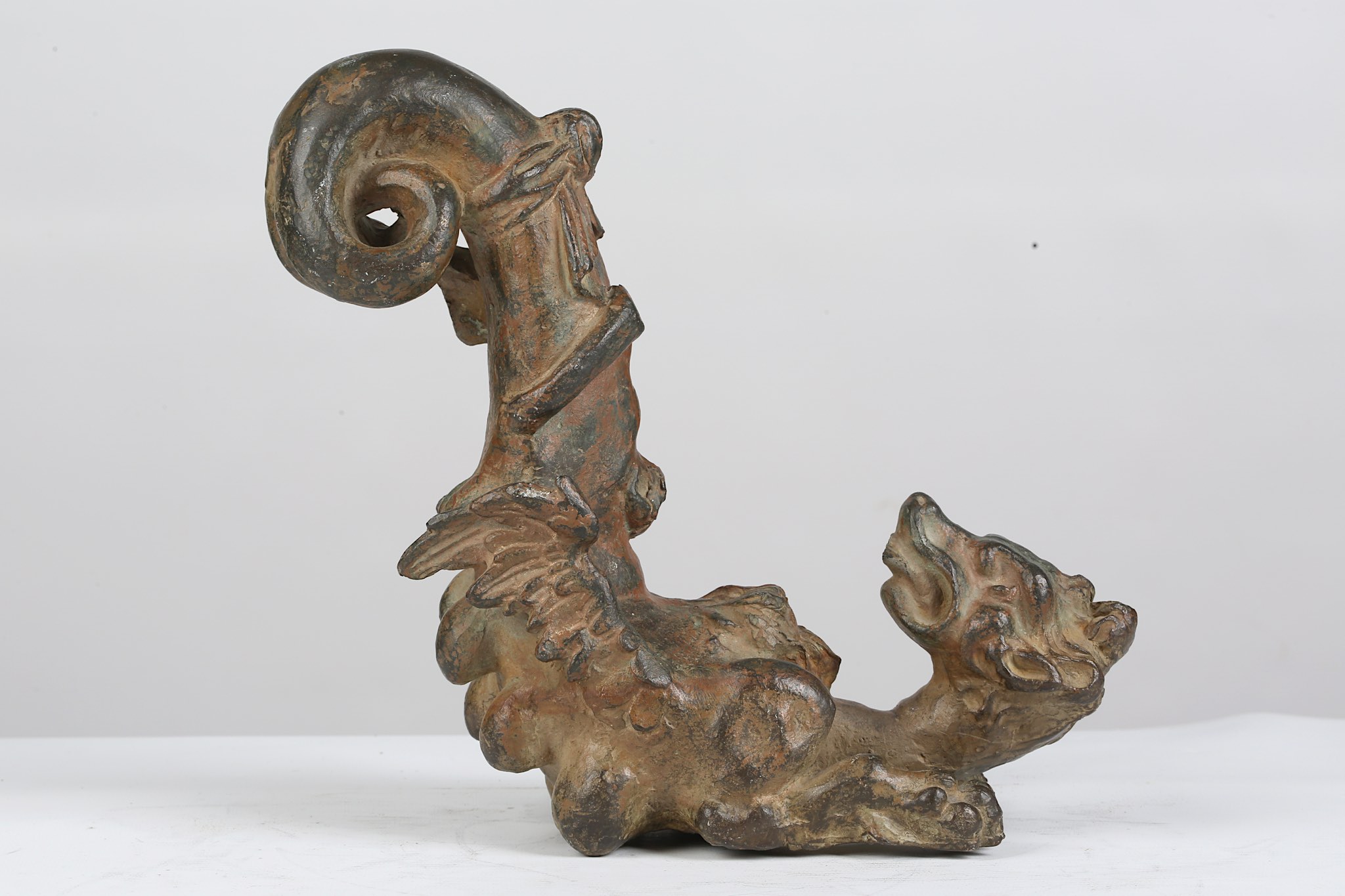 A 16TH CENTURY ITALIAN RENAISSANCE BRONZE DRAGON FROM A TABLE FOUNTAIN the female dragon with - Image 4 of 4