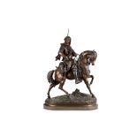 EMILE-CORIOLAN-HIPPOLYTE GUILLEMIN (FRENCH, 1841-1907): A LARGE BRONZED-SPELTER MODEL OF AN ARAB