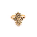 A diamond dress ring, he cluster set with brillian