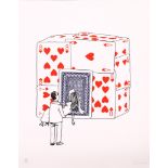 DRAN (FRENCH b.1979), 'HOUSE OF CARDS', 2015, screenprint in colours, signed and numbered from an