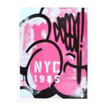 SEEN (AMERICAN b.1961), 'NYC 1985', 2018, spraypaint on un-stretched canvas, signed and dated verso,