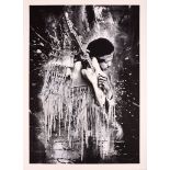 MR BRAINWASH (FRENCH b.1966), 'JIMI HERNDRIX', 2015, hand embellished print, signed in pencil front,