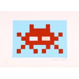 INVADER (FRENCH b.1969), 'INVASION (RED)', 2009, embossed screenprint in colours, signed, dated