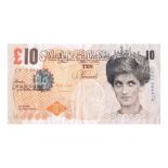 BANKSY (BRITISH b.1974), 'DI-FACED TENNER', 2004, offset lithograph in colours, (7.6 x 14.3cm) ARR