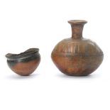 TWO CERAMIC VESSELS  Including a 'Chik Jala' rounded vessel from Bangalore, with the terracotta