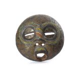 A LUBA MASK WITH BEADWORK, DEMOCRATIC REPUBLIC OF CONGO Of circular form, with inset wide circular