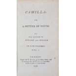 Burney (Frances) Camilla: or, A Picture of Youth, 5 vol., first edition, vol. 1 with a list of