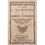 VAMPIRES - Giuseppe DAVANZATI (1665-1755). Dissertazione Sopra i Vampiri. Naples: "Presso i Fratelli